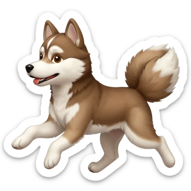 a husky dog running towards the left sticker