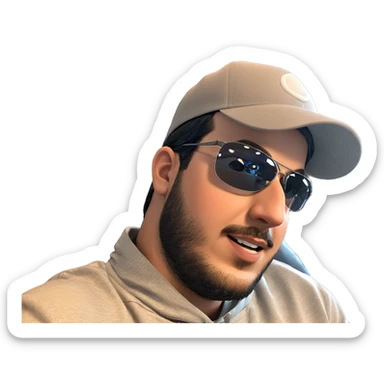 cool dude in baseball cap sticker