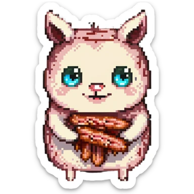 bacon with a sarcastic face sticker