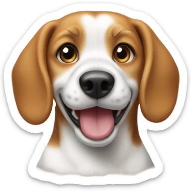 A beagle eating a bagel  sticker