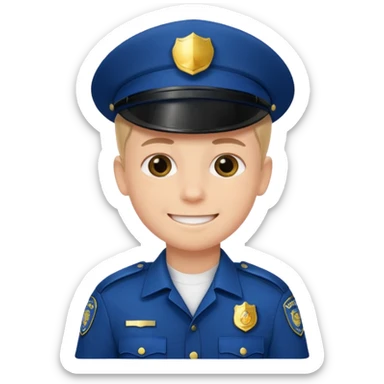 smiling boy in police uniform 🫡 sticker