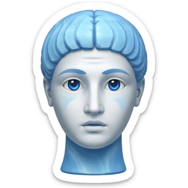 ancient greece marble sculpture head blue aura around it sticker