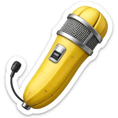 microphone made of banana sticker
