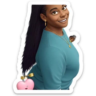 smiling boy with jewelry sticker