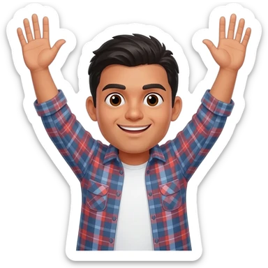 Mexican cholo wearing a fannel with “elbows up side to side” sticker