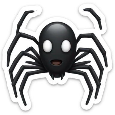 Black spider with a white flag sticker