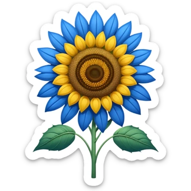 full blue sunflower sticker