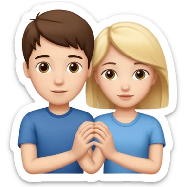 Love with boy and girl hands sticker