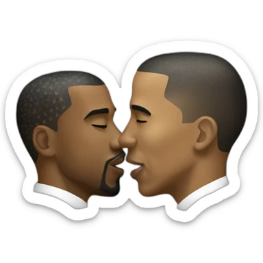Obama kissing Kanye west sticker