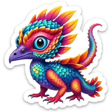 Tropical Exotic Fakémon-fantasy-creature, full body sticker