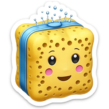 Shower sponge sticker