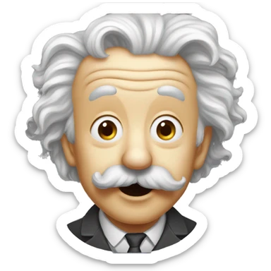 albert einstein sticking out tongue sticker