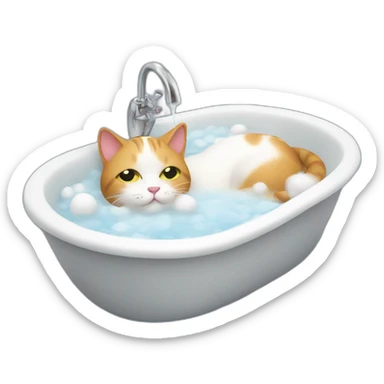 cat-in-a-bath-relaxing sticker