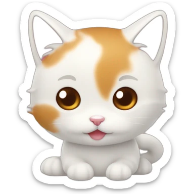 Chat roux kawaii avec un chio  à côtés sticker