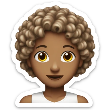 Femine,angelic,curly hair brown eyes sticker