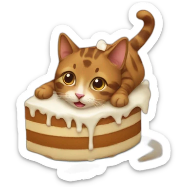 Un chat sur une tortu sticker