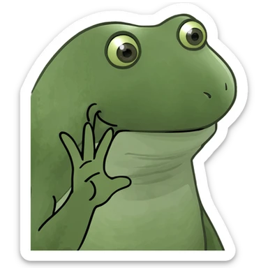 Frog waving and blowing a kiss sticker