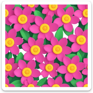 pink flowers with yellow centers, cute and playful design sticker
