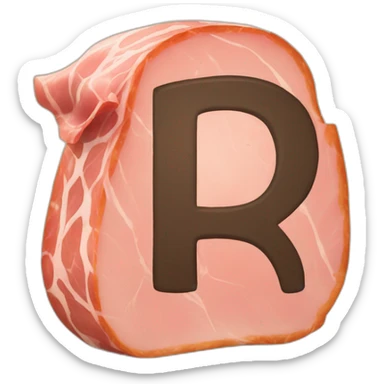 ham with the letter r sticker