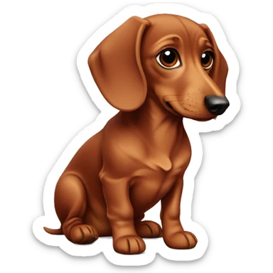 red dachshund puppy sticker