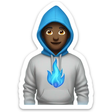 Blue Flames hoodie  sticker
