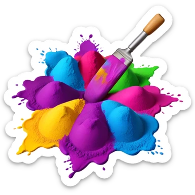 Different colours of holi sticker