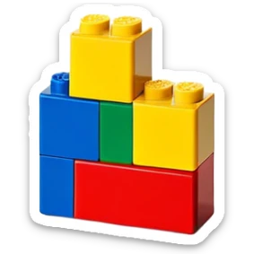 abstract lego brick icon sticker