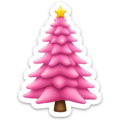 pink christmas tree sticker