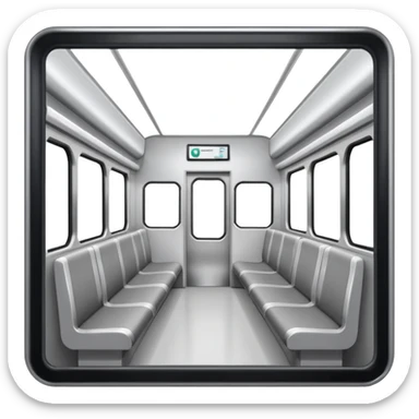 inside of commuter line with dominated by white and light gray tones, giving a clean and modern atmosphere. sticker