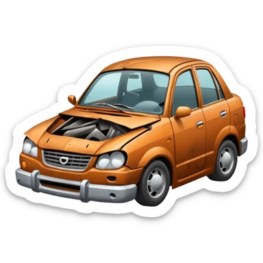 crashed car sticker
