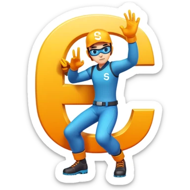 Cool gaming character avatar with letter S sticker