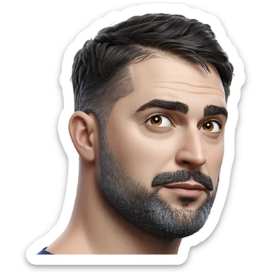 mature male with beard portrait sticker