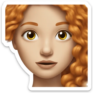beautiful top model ginger girl long hair sticker