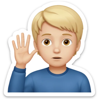 a boy acting this sentence "what do you think"
 sticker