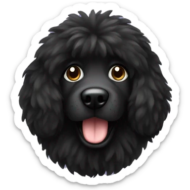 black fluffy dog sticker