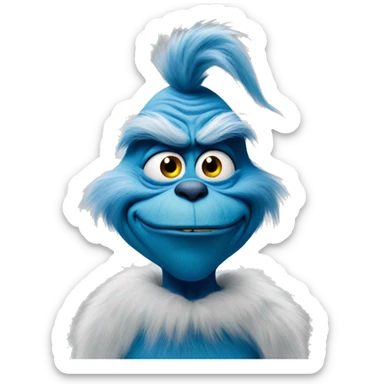 Blue grinch meme sticker