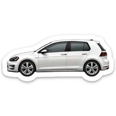 white volkswagen golf hatchback car sticker