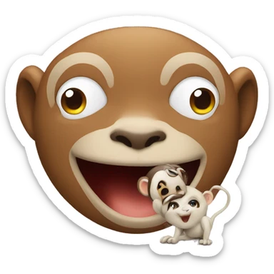 A lovely emoji with  monkey sticker