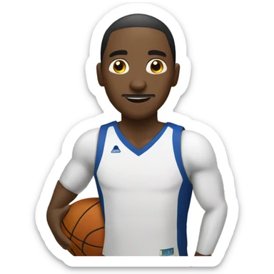 una persona con discapacidad visual, jugando basket  sticker