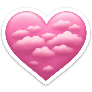 Pink heart cloud sticker