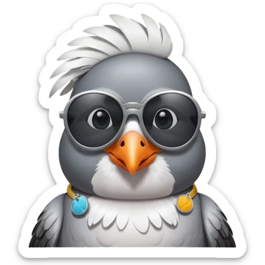 una paloma cool con lentes de sol sticker