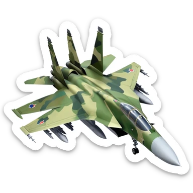 SU-35 Jet - Sukhoi (Model Year: 2020) (Iconic colour: Camouflage green) sticker