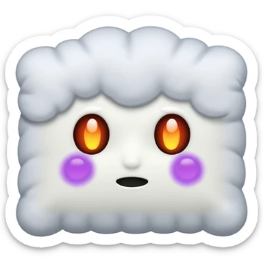 a pillow with dark aura coming out of it  without face ] sticker