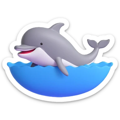 Chilean dolphin, swimming, soft lighting, cute, 3D emoji style sticker