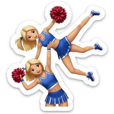 cheerleader lifting another cheerleader up sticker