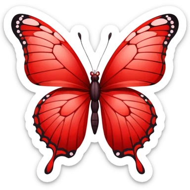 Red butterfly shadderd sticker