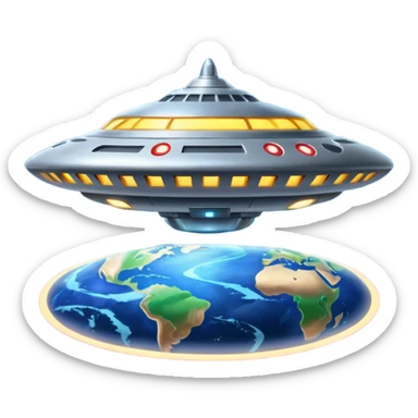 UFO mother ship attacking earth sticker