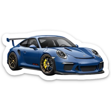 navy porsche gt3, black rims sticker