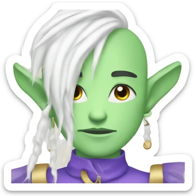 serious boy with earrings sticker