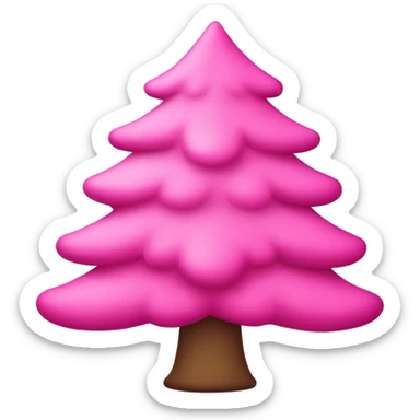 Pink Christmas tree sticker